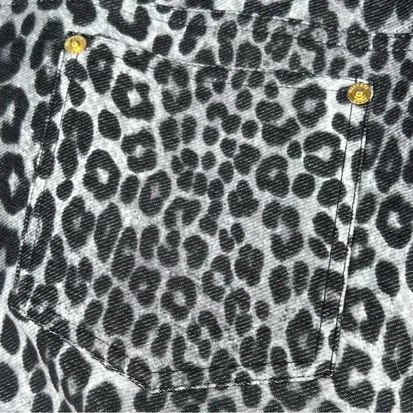 MICHAEL Michael Kors Black Leopard Print Leggings With Faux Fly XL EUC - Picture 10 of 16